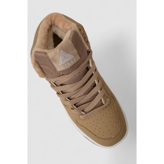 Кросівки жіночі зимові на хутрі, колір бежево-білий