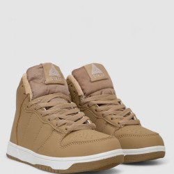 Кросівки жіночі зимові на хутрі, колір бежево-білий