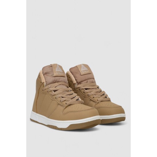 Кросівки жіночі зимові на хутрі, колір бежево-білий