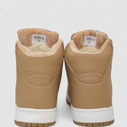 Кросівки жіночі зимові на хутрі, колір бежево-білий