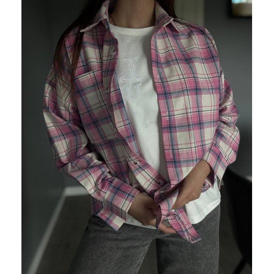 Сорочка жіноча в клытинку с фленелі