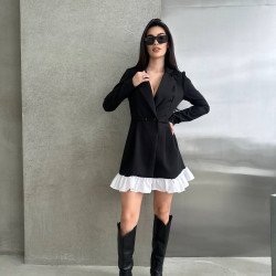 Сукня-піджак з білим воланом