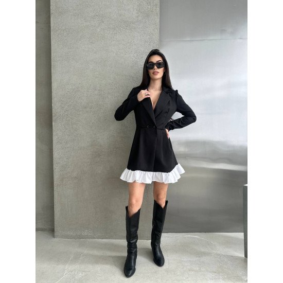 Сукня-піджак з білим воланом