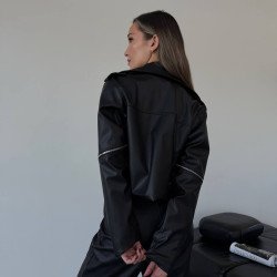 Крутезна жіноча косуха з якісного кожзама