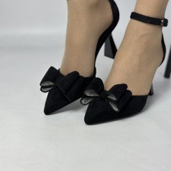 Туфлі жіночі  з бантиком на зручному підборі