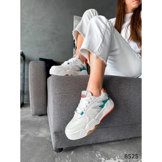 Кросівки жіночі білі + блакитний + сірий натуральна замша