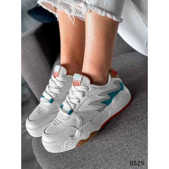 Кросівки жіночі білі + блакитний + сірий натуральна замша