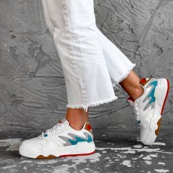 Кросівки жіночі білі + блакитний + сірий натуральна замша