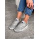 Кросівки жіночі сірі  шкіряні