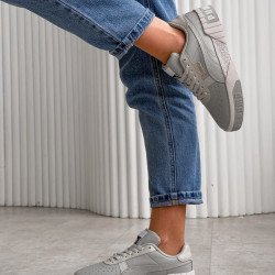 Кросівки жіночі сірі  шкіряні