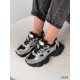 Кросівки жіночі  сірі + чорний, екозамша