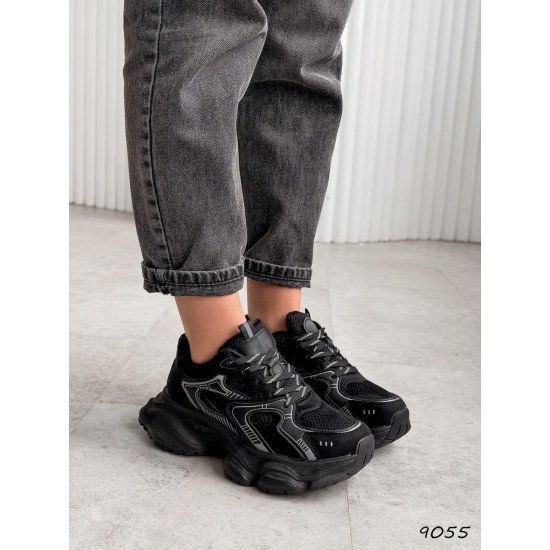 Кросівки жіночі  чорний, екозамша