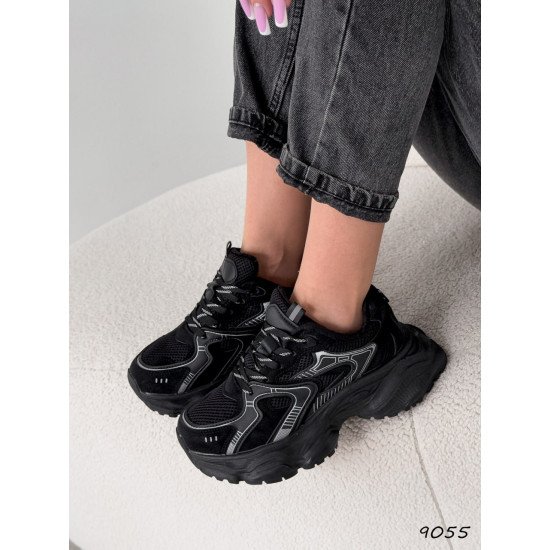 Кросівки жіночі  чорний, екозамша