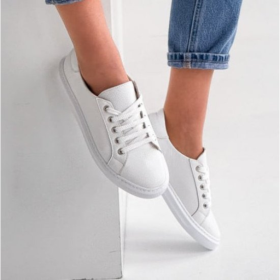 Кеди жіночі Goan білі, натуральна шкіра