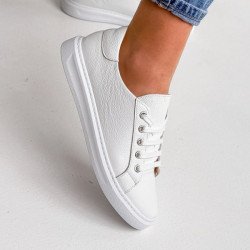 Кеди жіночі Goan білі, натуральна шкіра