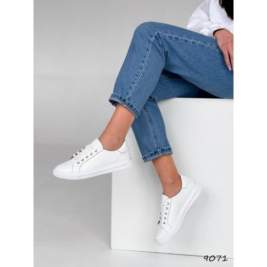 Кеди жіночі Goan білі, натуральна шкіра