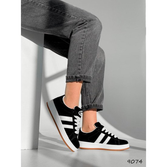 Кеди жіночі Ald чорні + білий, еконубук