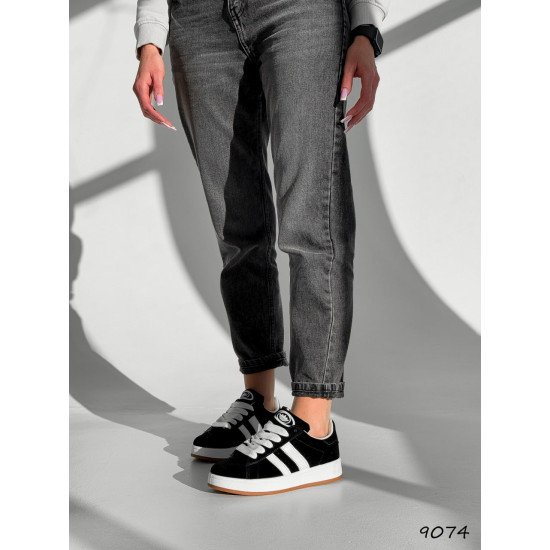 Кеди жіночі Ald чорні + білий, еконубук