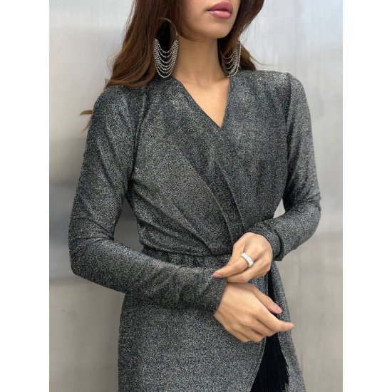 Сукня з люрекса  + бахрома