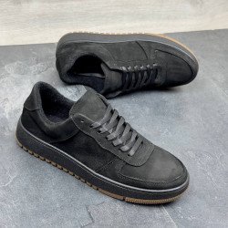 Зимові чоловічі нубукові кросівки на байці