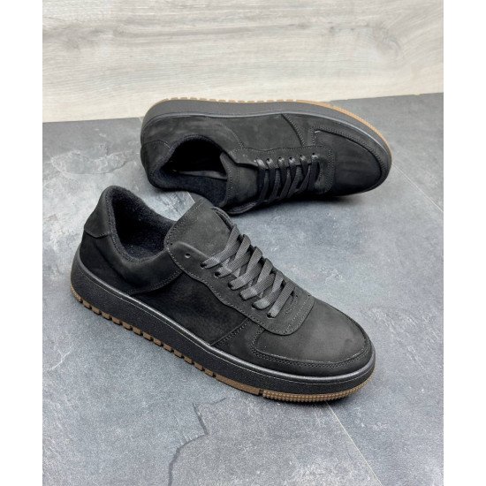 Зимові чоловічі нубукові кросівки на байці