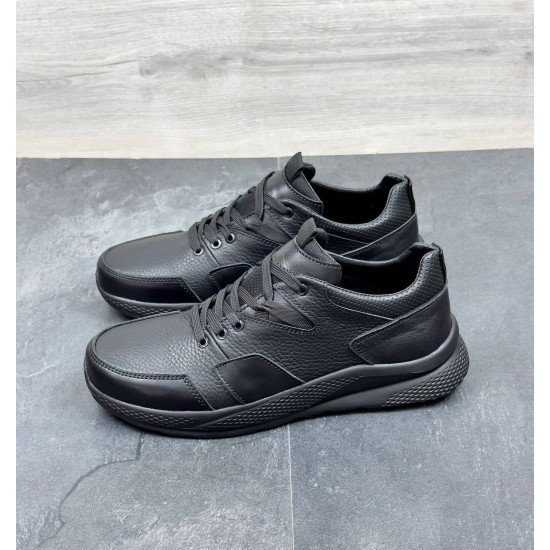 Чоловічі шкіряні кросівки на шнурівці