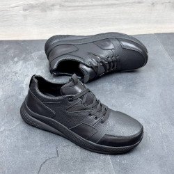 Чоловічі шкіряні кросівки на шнурівці