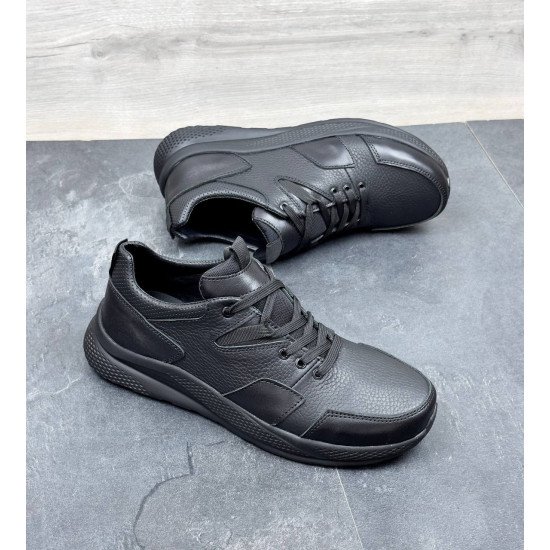 Чоловічі шкіряні кросівки на шнурівці