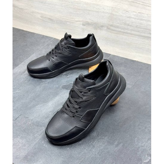 Чоловічі шкіряні кросівки на шнурівці