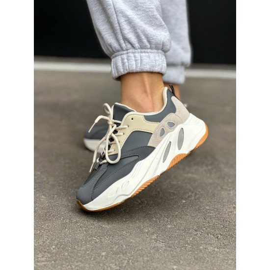 Жіночі кросівки з екошкіри сірі