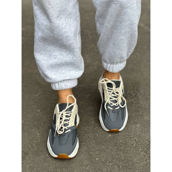 Жіночі кросівки з екошкіри сірі
