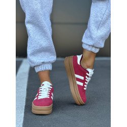 Кеди красні з білими вставками