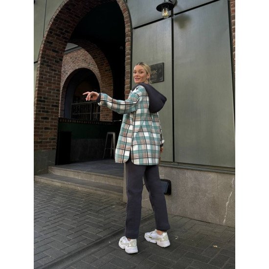 Костюм в клітинку на флісі люкс якості