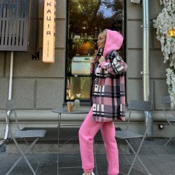 Костюм в клітинку на флісі люкс якості